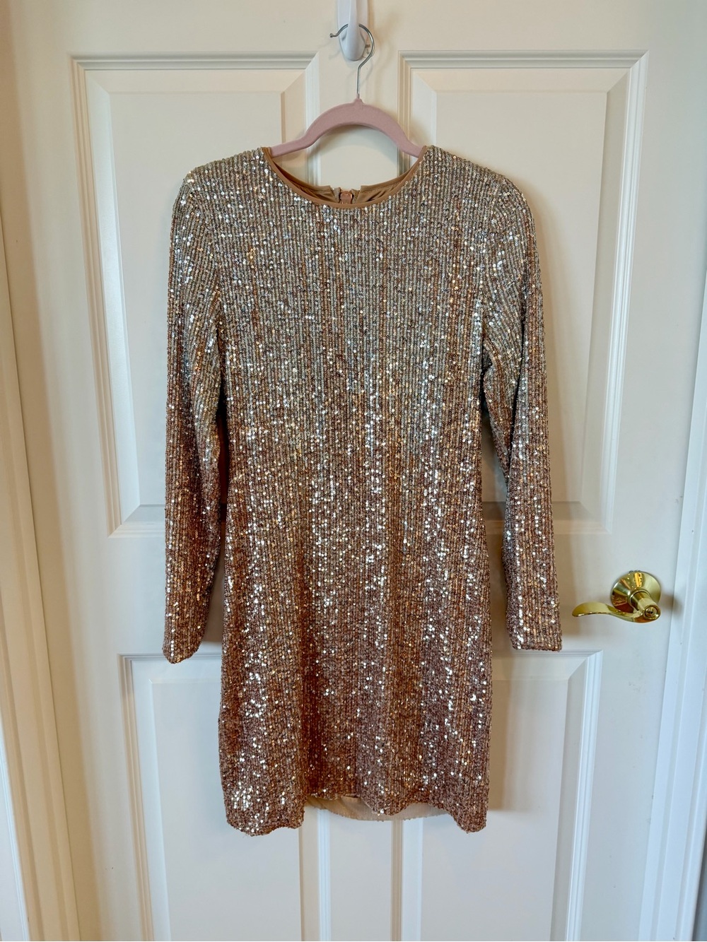 Le Superbe Babylon Twiggy Sequin Long Sleeve Party Dress